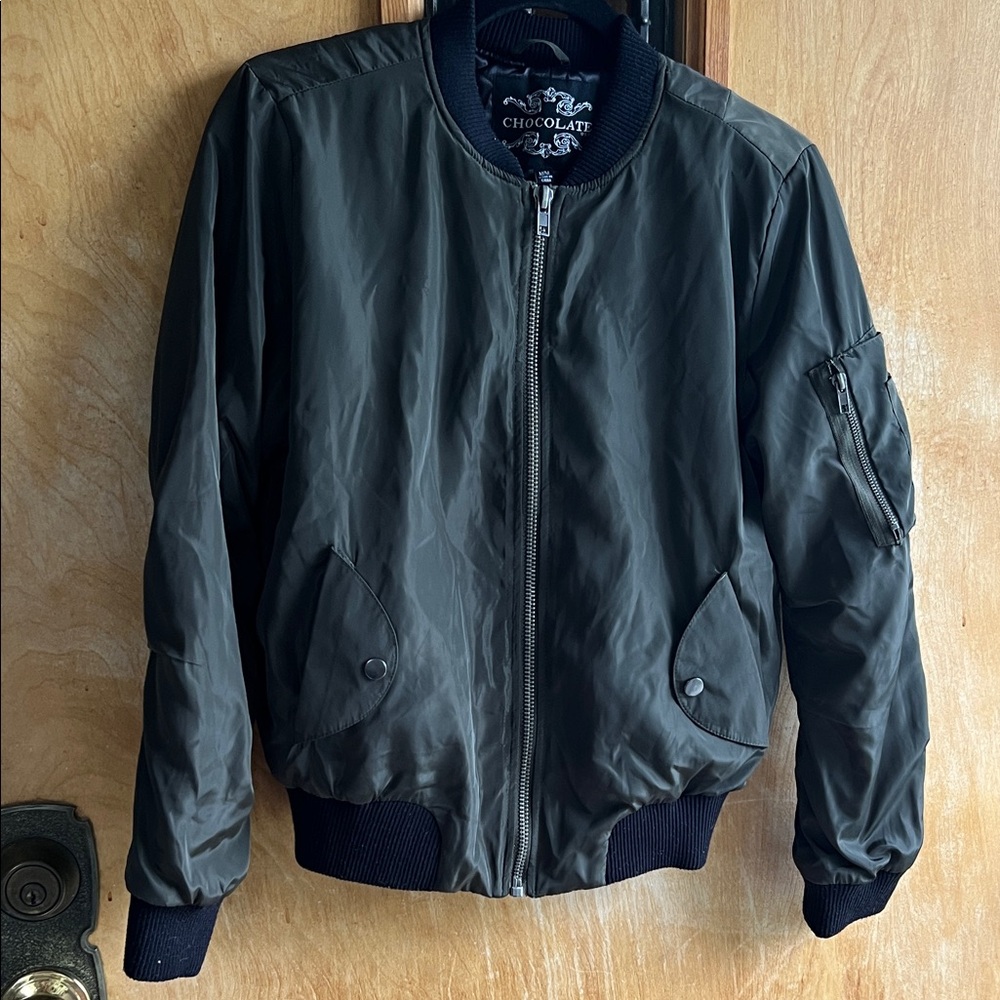 Chocolate Army Green Bomber Jacket